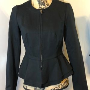 Banana Republic Peplum Black Zip Up Jacket